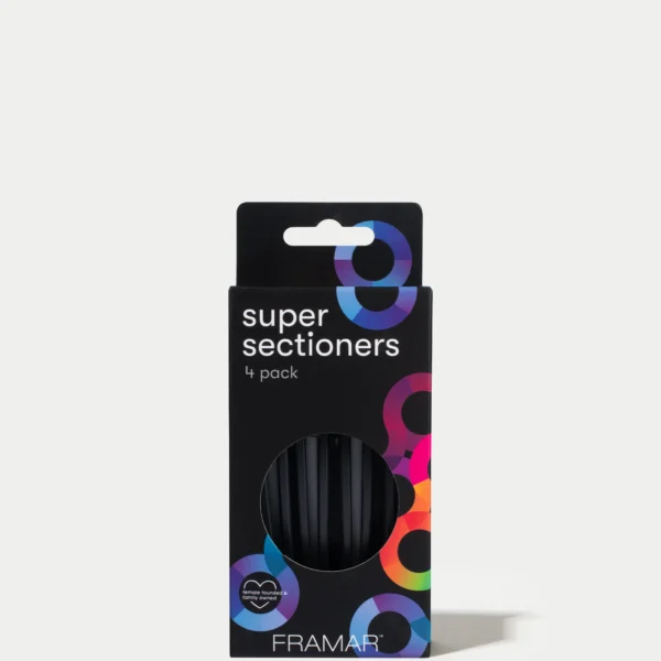 Segtukai plaukams Framar Elastic Sectioning Clips Black FRA91000, juodos spalvos, 4 vnt.