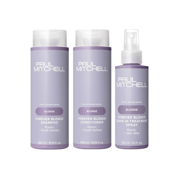 Paul Mitchell Forever Blonde rinkinys ( šampūnas , kondicionierius ir purškiamas kondicionierius)