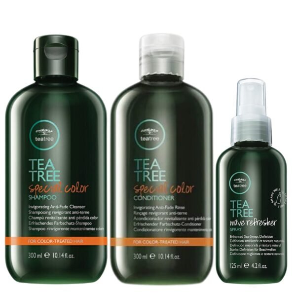 Paul Mitchell Tea tree Special color  rinkinys ( šampūnas , kondicionierius + Gaivinantis ir tekstūros suteikiantis purškiklis)