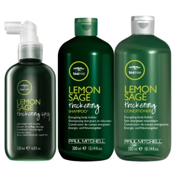 Paul Mitchell Tea tree Lemon sage rinkinys (šampūnas, kondicionierius + priemonė tankinanti plaukus)