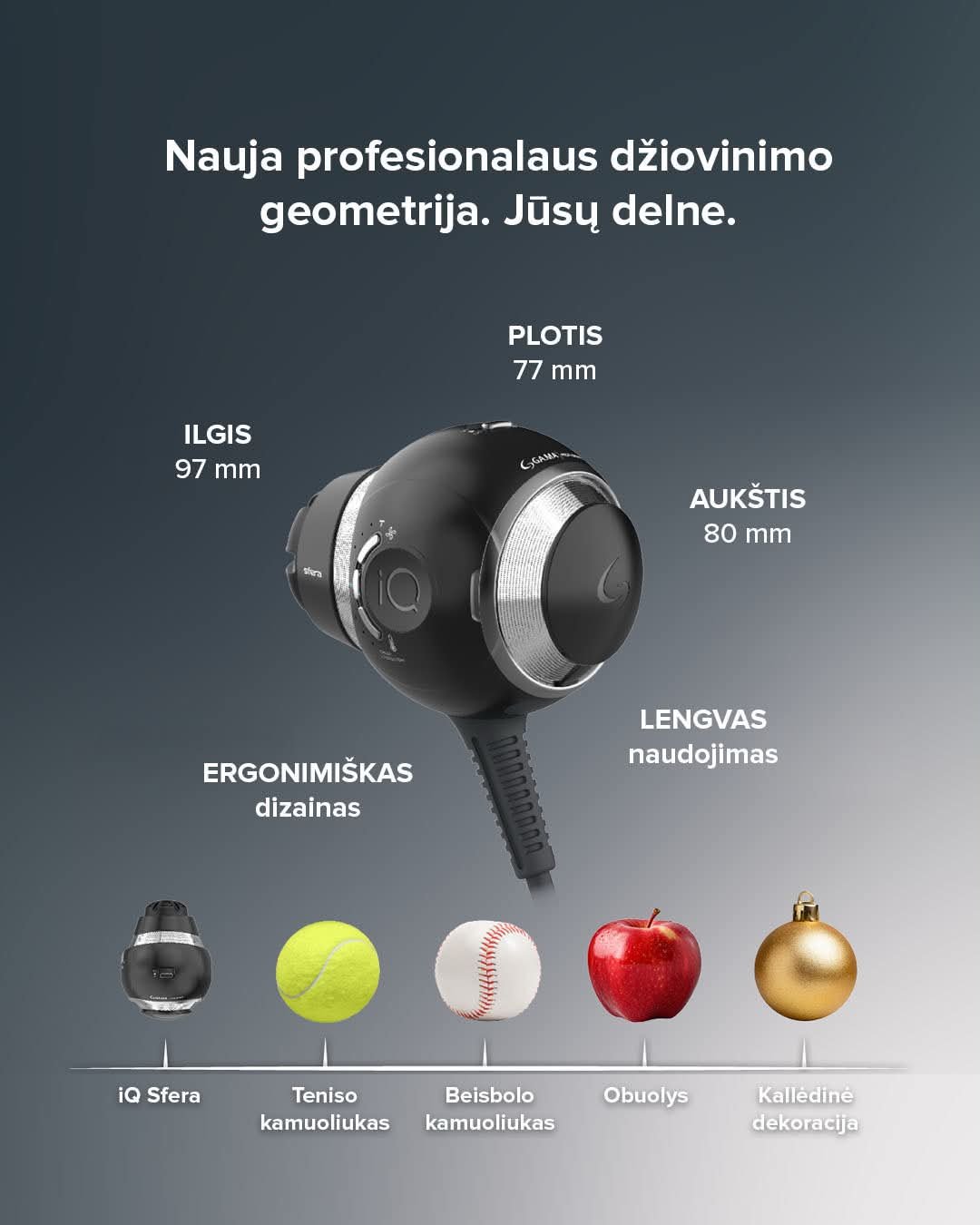 GA.MA iQ Sfera plaukų džiovintuvas - Image 2