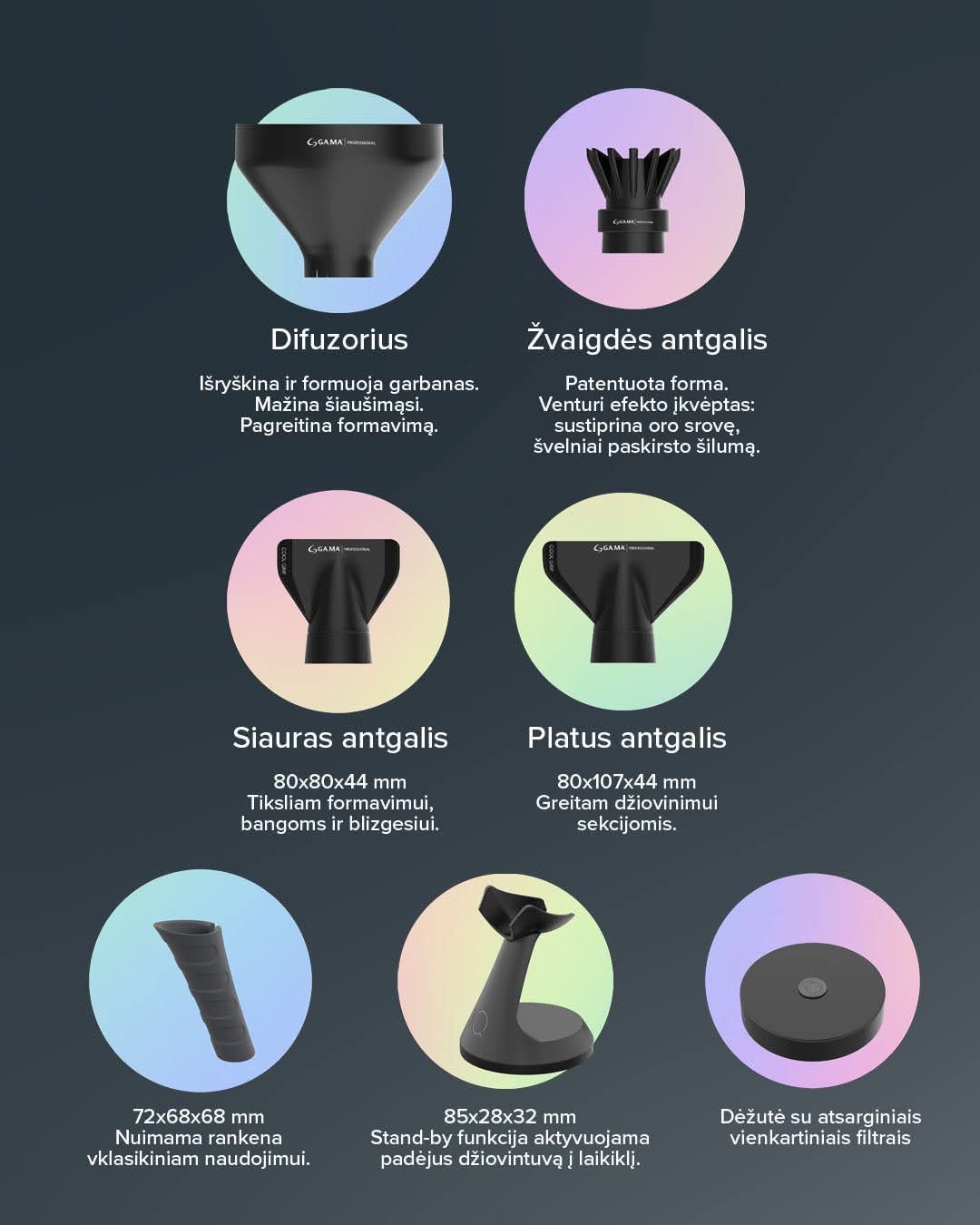 GA.MA iQ Sfera plaukų džiovintuvas - Image 5