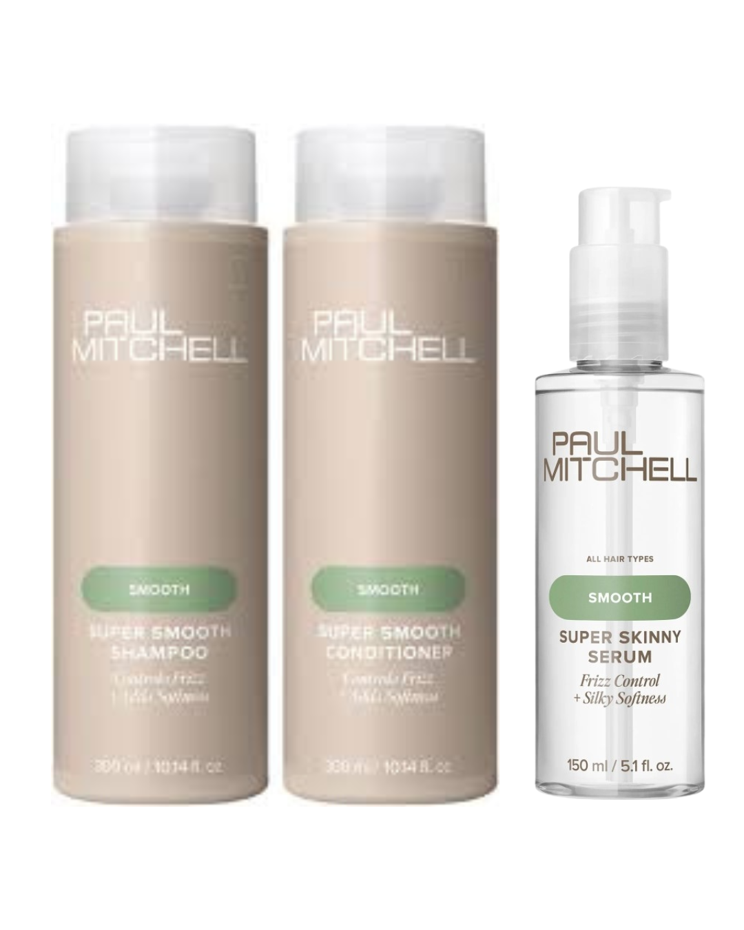 PAUL MITCHELL Super Smooth rinkinys (šampūnas, kondicionierius ir serumas)